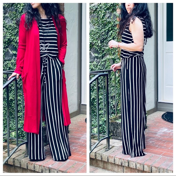 Fabulous striped wide leg jumpsuit with pockets - Picture 5 of 7